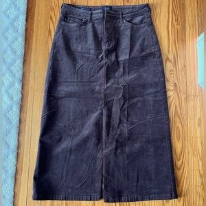 NWOT Brown Corduroy Maxi Skirt